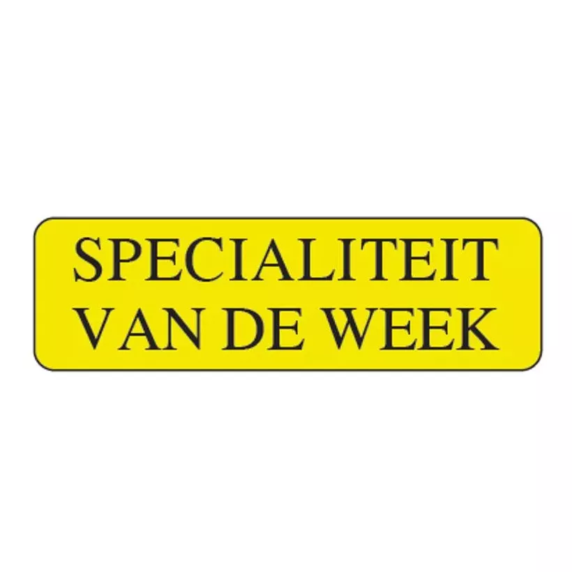 Autocollant specialite de la semaine 15x50mm rectangle jaune