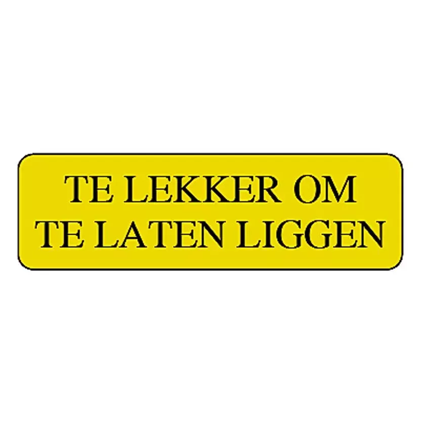 Autocollant trop bon pour le laisser 15x50mm rectangle jaune