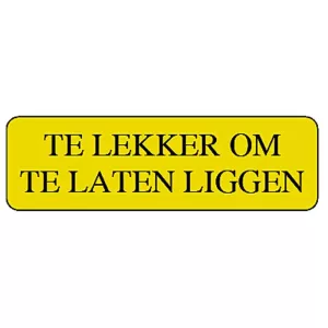 Autocollant trop bon pour le laisser 15x50mm rectangle jaune