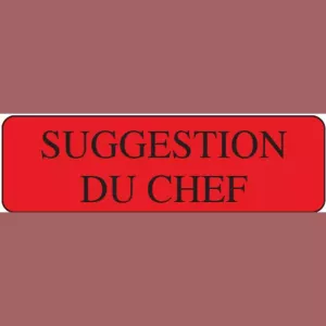 Autocollant suggestion du chef 15x50mm rectangle rouge