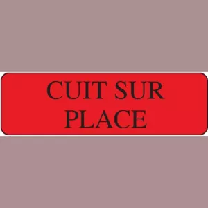 Autocollant cuit sur place 15x50mm rectangle rouge