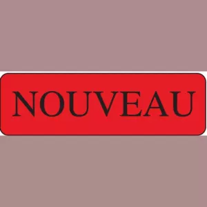 Autocollant nouveau 15x50mm rectangle rouge