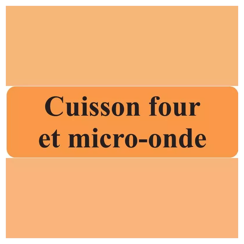 Autocollant cuisson four et micro-onde 20x75mm rectangle orange