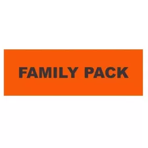 Autocollant family pack 40x120mm rectangle fluo orange