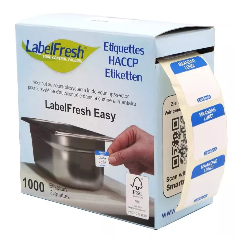 Autocollant lundi 30x25mm Labelfresh Easy