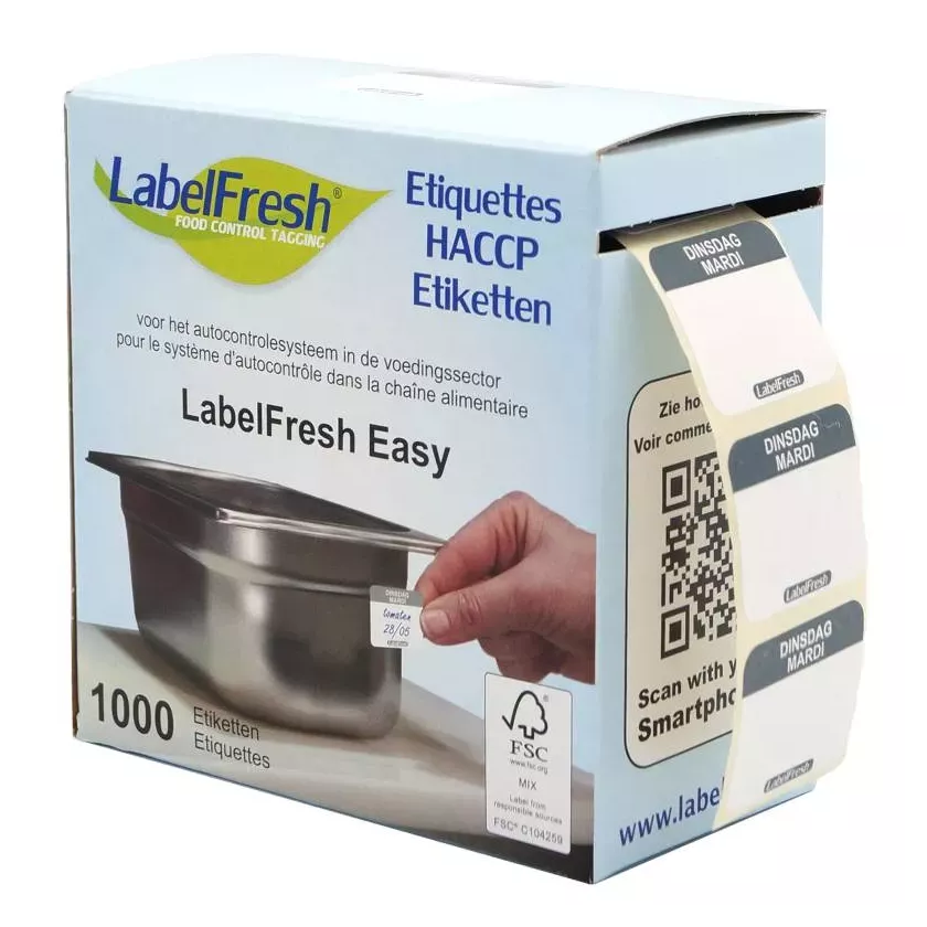 Autocollant mardi 30x25mm Labelfresh Easy