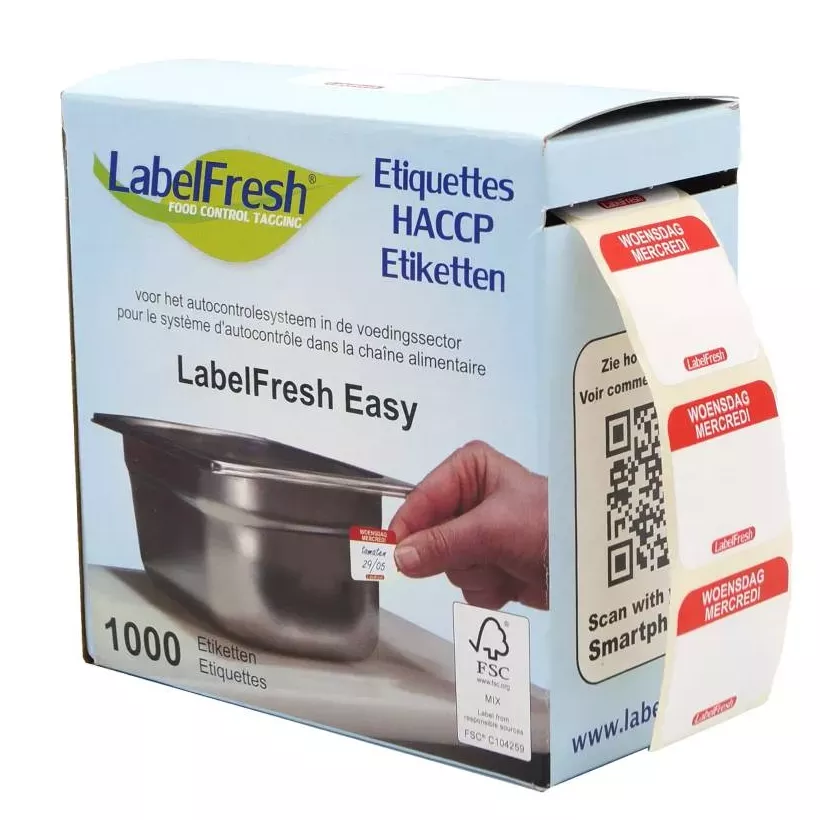Autocollant mercredi 30x25mm Labelfresh Easy