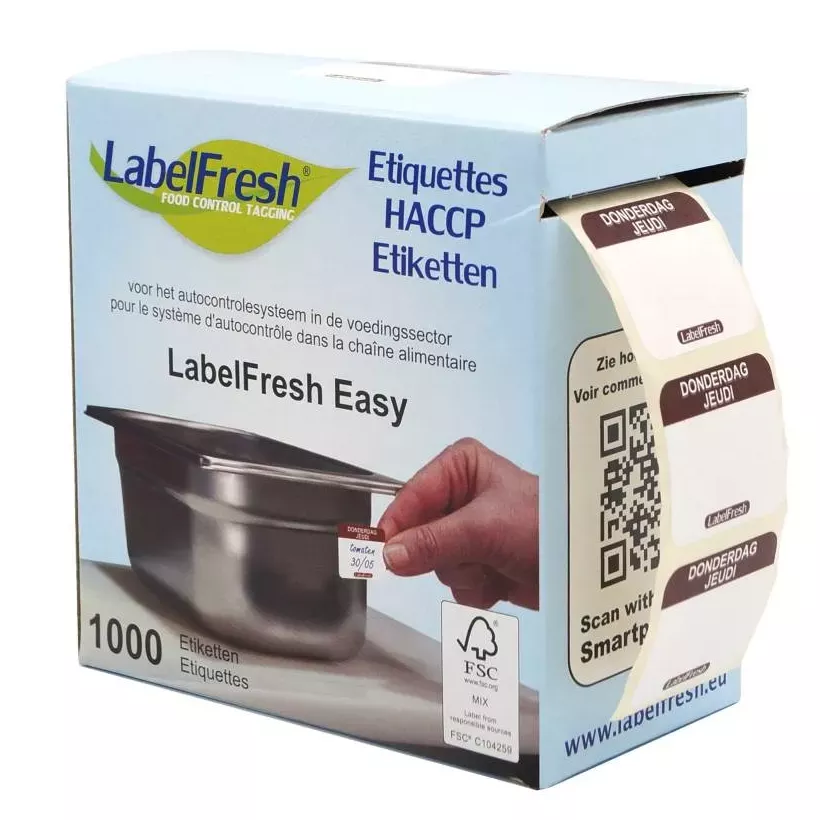 Autocollant jeudi 30x25mm Labelfresh Easy
