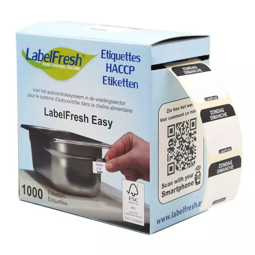 Autocollant dimanche 30x25mm Labelfresh Easy