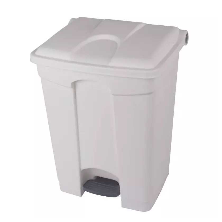 Poubelle pedale 70L blanche 495x412x673mm