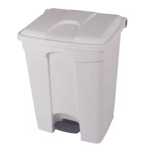 Poubelle pedale 70L blanche 495x412x673mm