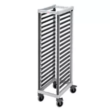Chariot roulant 18 niveaux GN alu et plastique 530x325x1710mm espace 69mm