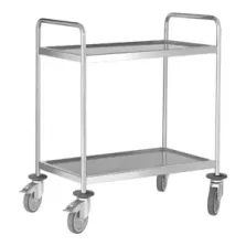 Chariot de service 2 niveaux inox 800x500x950mm