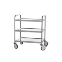 Chariot de service 3 niveaux inox 800x580x960mm