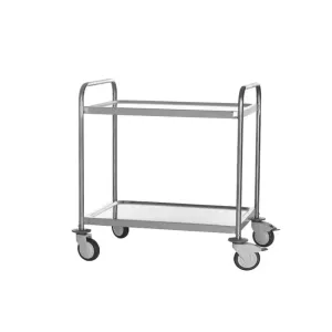 Chariot de service 2 niveaux inox 1070x740x960mm