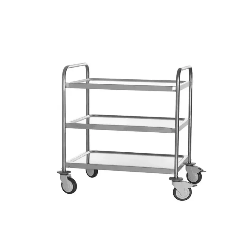 Chariot de service 3 niveaux inox 1070x740x960mm