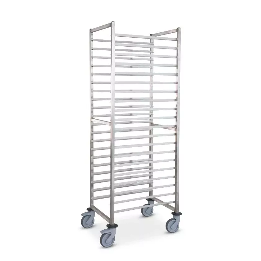 Chariot roulant 20 niveaux Gastronorm inox 530x325x1800mm espace 71mm