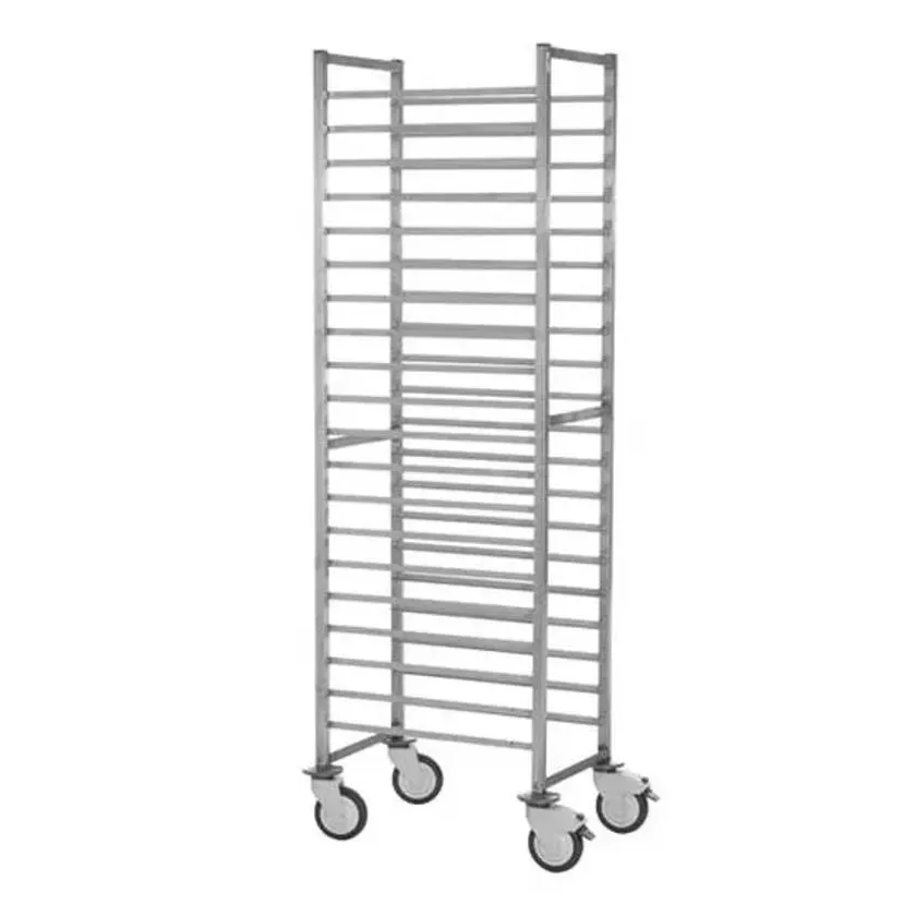 Chariot roulant 20 niveaux Gastronorm inox 530x650x1800mm espace 75mm