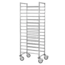 Chariot roulant 20 niveaux Euronorm inox 400x600x1800mm espace 75mm