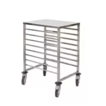 Chariot roulant 8 niveaux Euronorm inox 400x600x1010mm espace 78mm