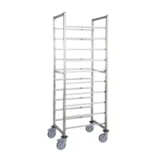Chariot roulant 10 niveaux Euronorm inox 400x600x1785mm espace 150mm