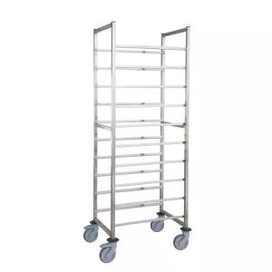 Chariot roulant 10 niveaux Euronorm inox 400x600x1785mm espace 150mm