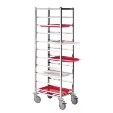 Chariot roulant 10 niveaux Supermarket inox 470x620x1670mm espace 138mm