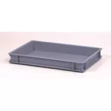 Bac empilable euronorm 14L gris 600x400x75mm manche ferme