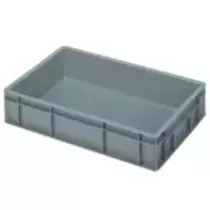 Bac empilable euronorm 20L gris 600x400x120mm manche ferme