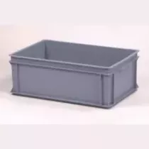 Bac empilable euronorm 40L gris 600x400x220mm manche ferme