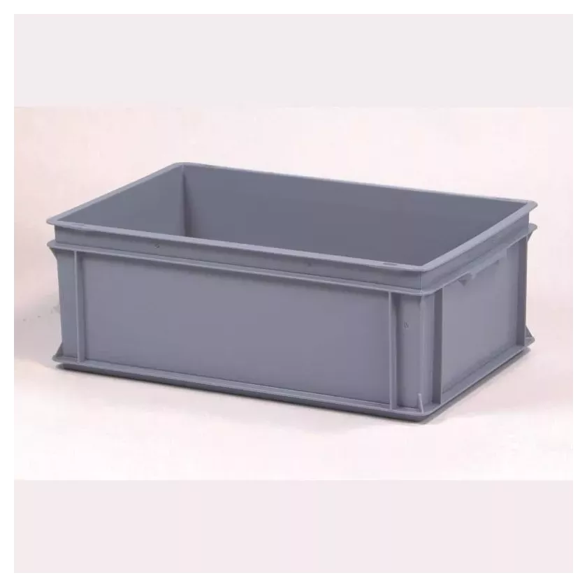 Bac empilable euronorm 40L gris 600x400x220mm manche ferme