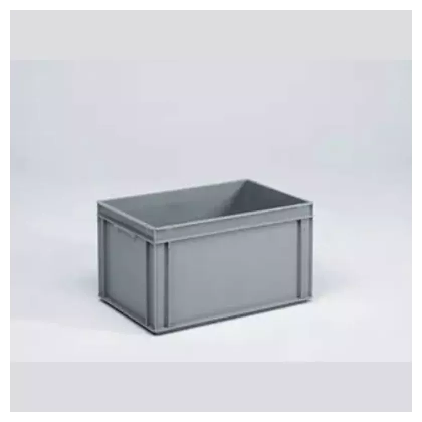 Bac empilable euronorm 60L gris 600x400x310mm manche ferme