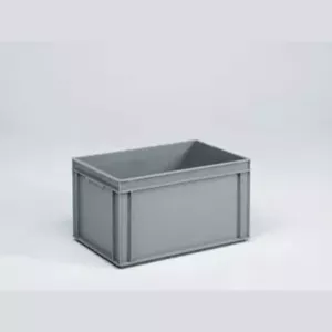 Bac empilable euronorm 60L gris 600x400x310mm manche ferme
