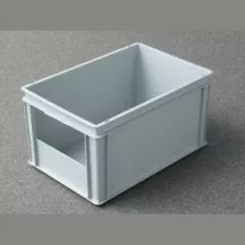 Euro bac Empilab 60L gris 600x400x320mm ouvert en avant