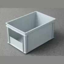 Euro bac Empilab 60L gris 600x400x320mm ouvert en avant