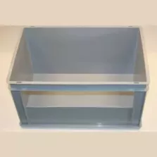 Euro bac Empilab 60L gris 600x400x320mm ouvert au cote