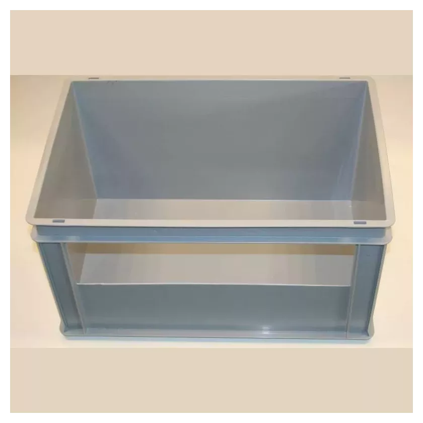 Euro bac Empilab 60L gris 600x400x320mm ouvert au cote