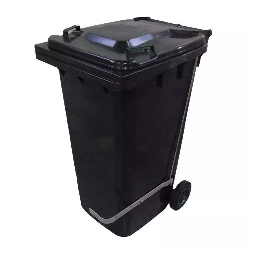 Poubelle 80L avec pedale inox grise 525x445x930mm