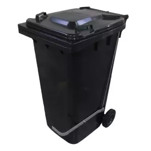 Poubelle 120L avec pedale inox grise 480x550x930mm