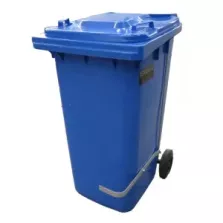 Poubelle 120L avec pedale inox bleue 480x550x930mm