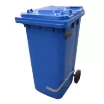 Poubelle 120L avec pedale inox bleue 480x550x930mm