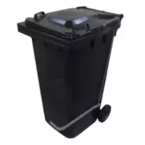 Poubelle 240L avec pedale inox grise 580x725x1080mm