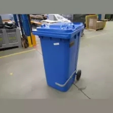 Poubelle 240L avec pedale inox bleue 580x725x1080mm