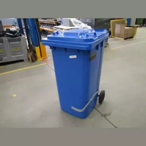 Poubelle 240L avec pedale inox bleue 580x725x1080mm