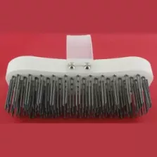 Brosse a bloc cheveux acier manche synthetique blanc