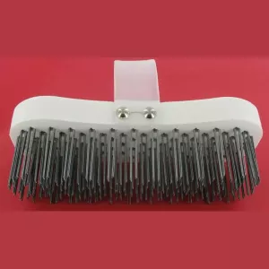 Brosse a bloc cheveux acier manche synthetique blanc