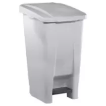 Poubelle pedale 60L blanche 440x340xh680mm synthetique