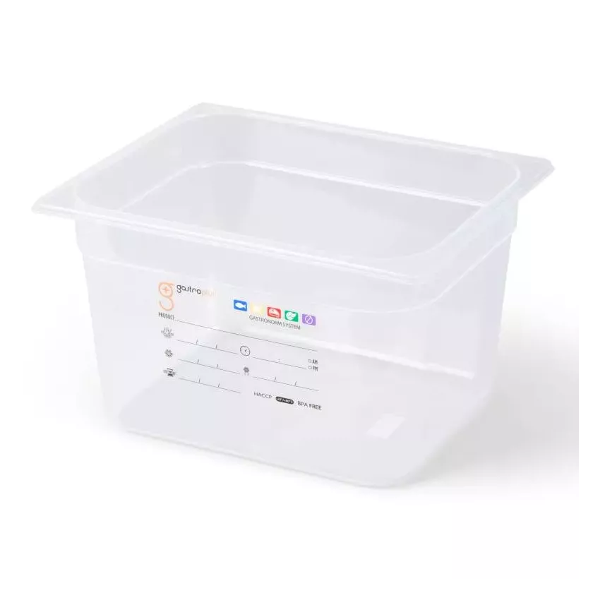 GN bac 1/2x150mm 8,64L PP IML transparent gastro-plus