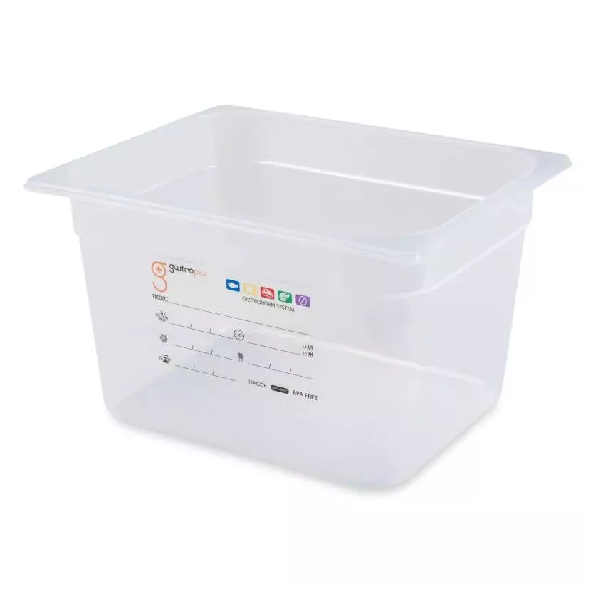 GN bac 1/2x200mm 11,4L PP IML transparent gastro-plus