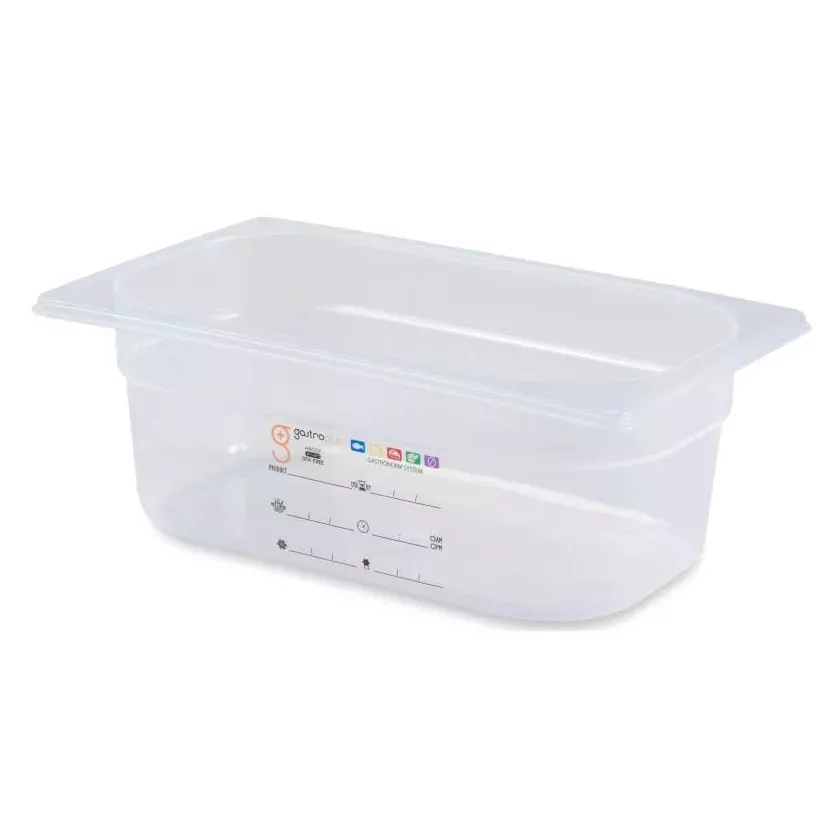 GN bac 1/4x100mm 2,5L PP IML transparent gastro-plus